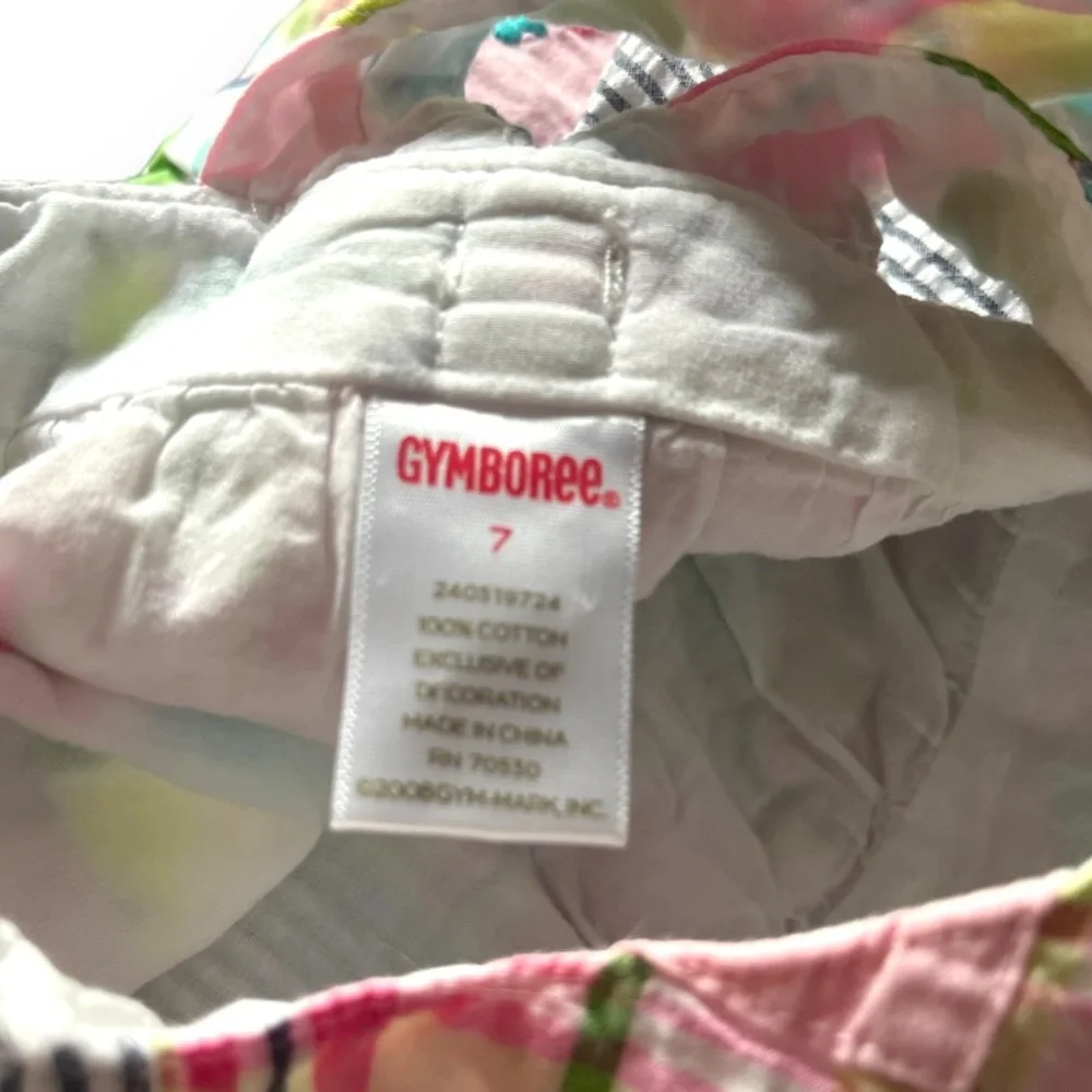 Gymboree patchwork embroidery overall size 7